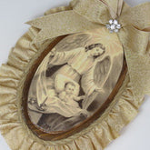 Dalmazio Design Keepsake Wooden Plaque- Capezzale Guardian Angel Gold